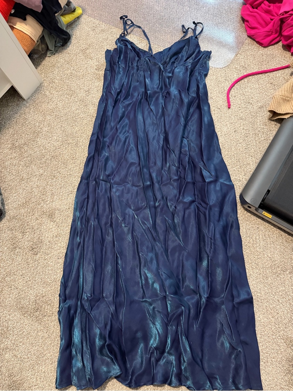 Wild Fable Silky Navy Blue Slip Dress